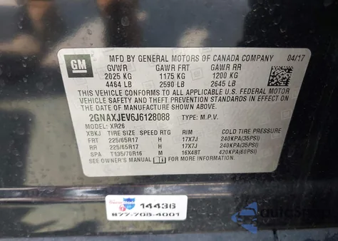 2018 Chevrolet Equinox Lt from USA, damaged, VIN 2GNAXJEV6J6128088